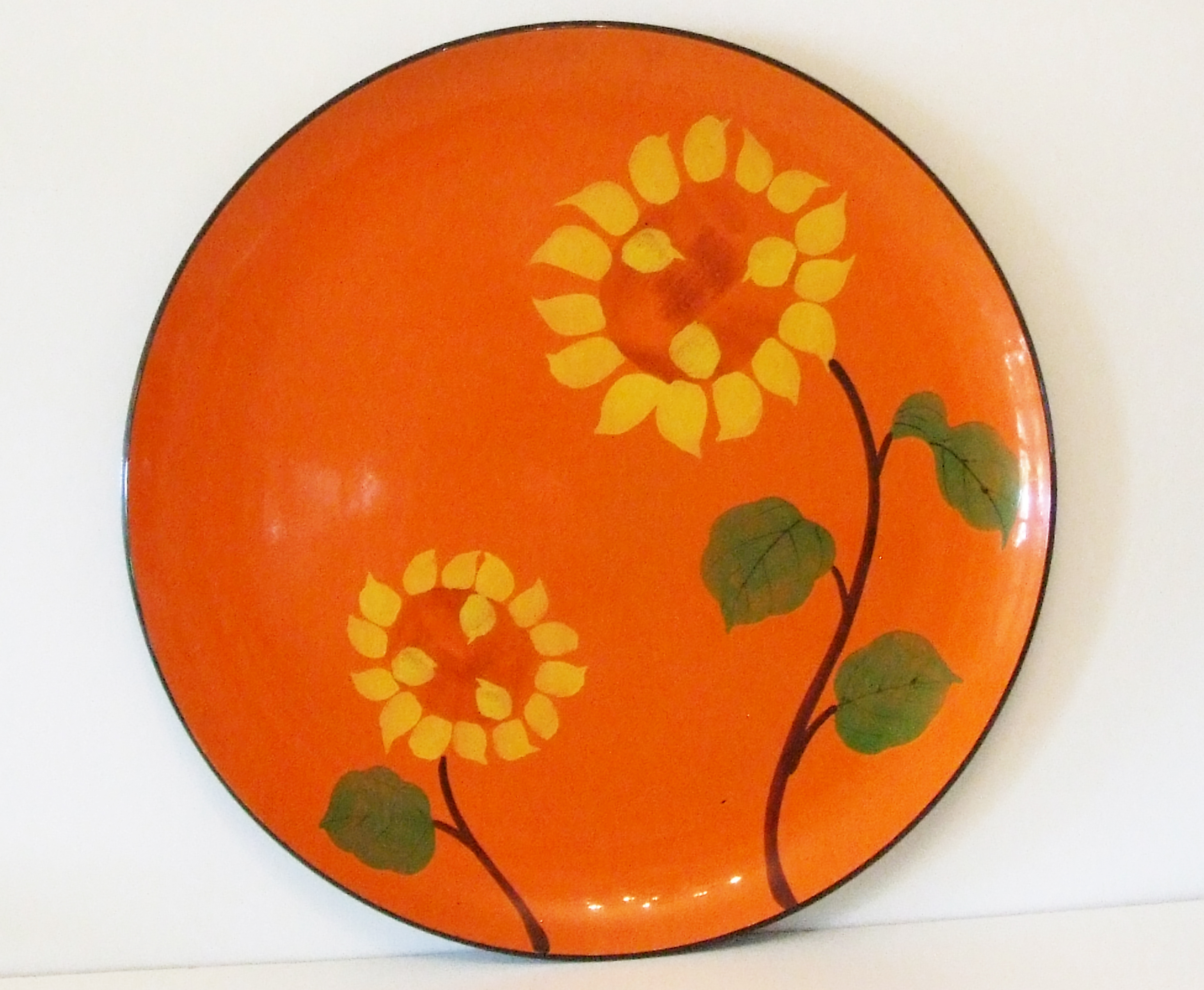 Davar Lacquer Ware Sunflower Tray Platter City Relics